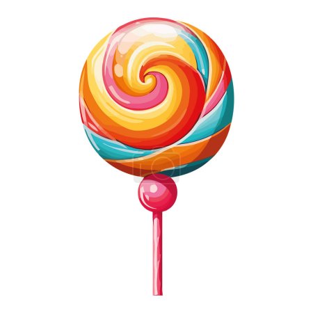 Illustration for Twisted candy spiral over white - Royalty Free Image