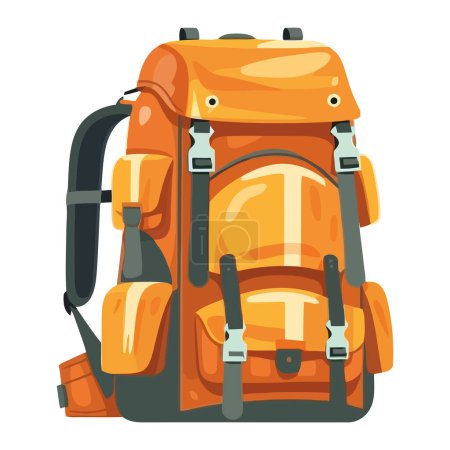 Ilustración de Bonito diseño de mochila sobre blanco - Imagen libre de derechos