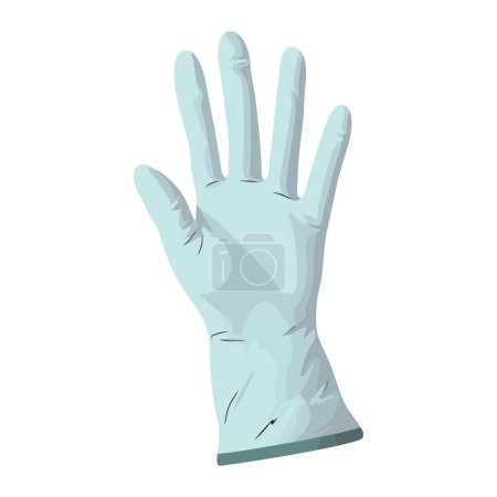Téléchargez les illustrations : Main humaine avec un gant sur blanc - en licence libre de droit