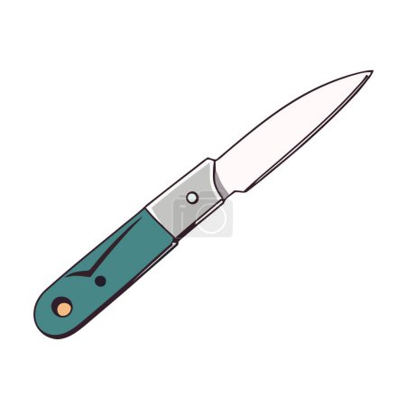 Ilustración de Cuchillo de acero inoxidable sobre blanco - Imagen libre de derechos