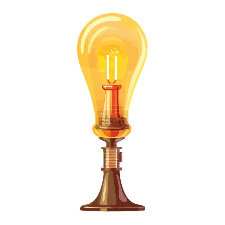 Illustration for Lamp light bulb over white - Royalty Free Image