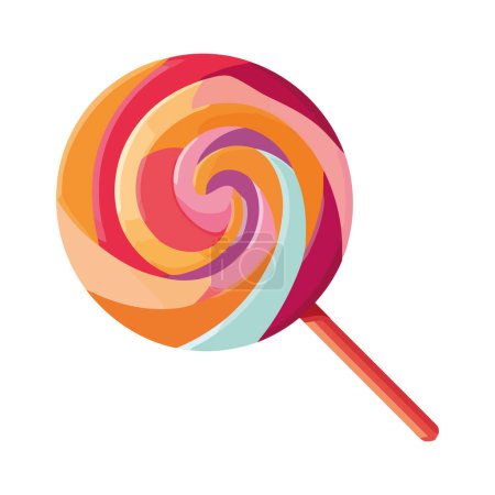 Illustration for Multi colored lollipop spiral over white - Royalty Free Image