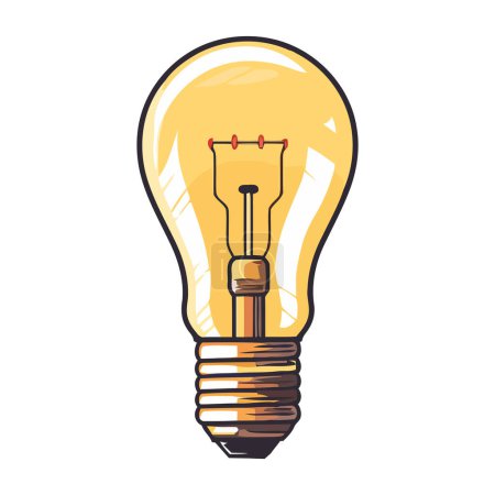 Illustration for Yellow light bulb over white - Royalty Free Image
