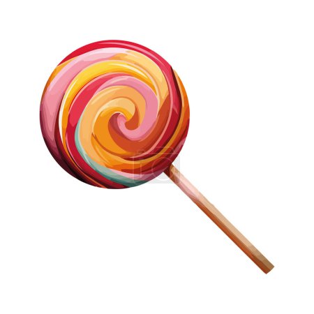 Illustration for Sweet spiral candy over white - Royalty Free Image