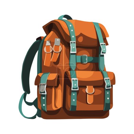 Illustration for Colored backpack vector over white - Royalty Free Image