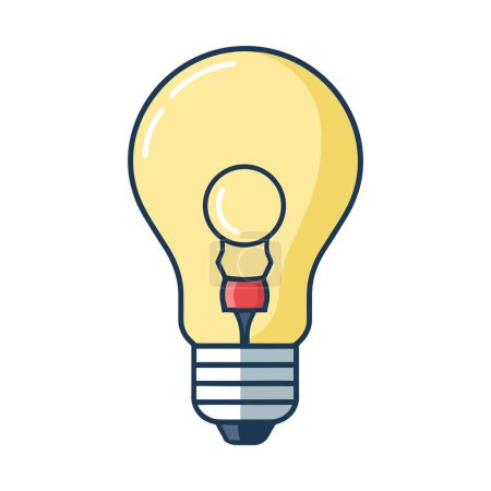 Téléchargez les illustrations : Ampoule jaune design sur blanc - en licence libre de droit
