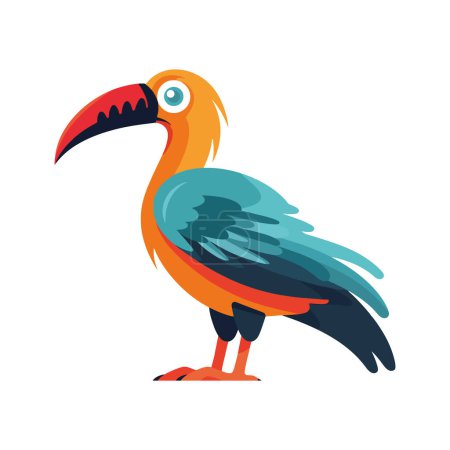 Téléchargez les illustrations : Design toucan coloré sur blanc - en licence libre de droit