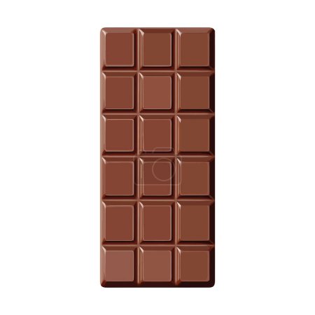 Téléchargez les illustrations : Illustration barre de chocolat noir sur blanc - en licence libre de droit