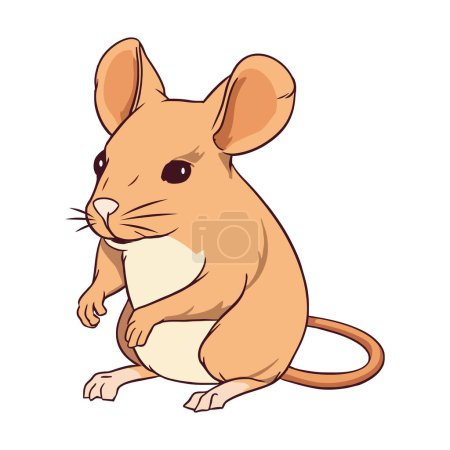 Ilustración de Diseño de ratón esponjoso sobre blanco - Imagen libre de derechos