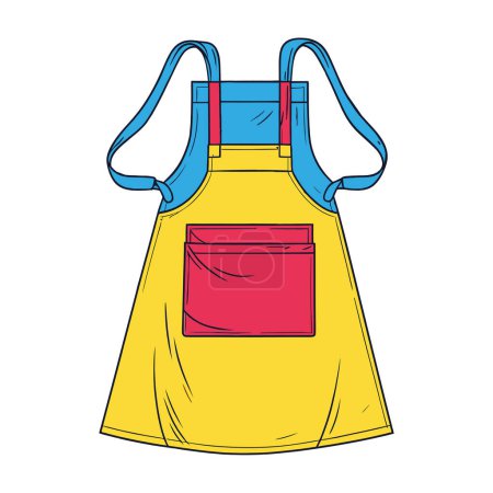Illustration for Yellow apron design over white - Royalty Free Image