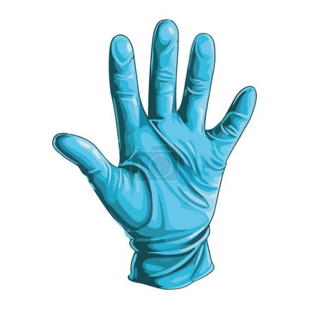 Téléchargez les illustrations : Une personne portant un gant bleu sur blanc - en licence libre de droit