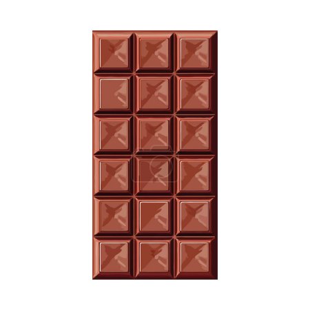 Téléchargez les illustrations : Barre de chocolat noir vecteur sur blanc - en licence libre de droit