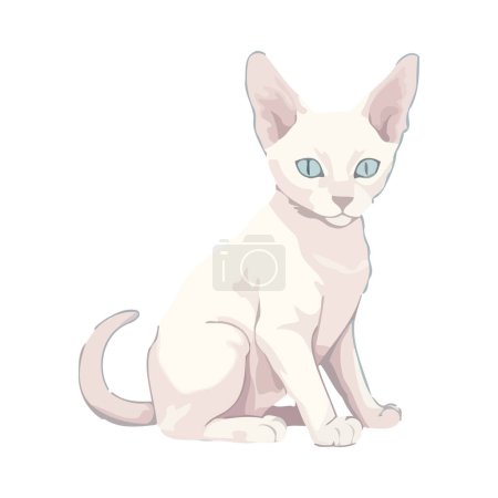 Illustration for Charming kitten design over white - Royalty Free Image