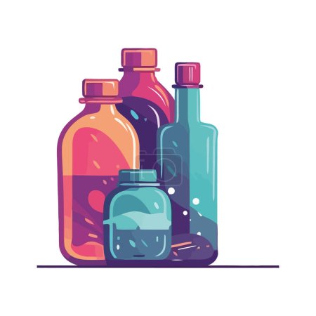 Illustration for Medicine bottle healthcare over white - Royalty Free Image