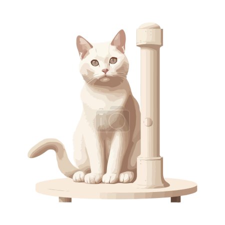 Illustration for Playful kitten design over white - Royalty Free Image