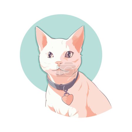 Illustration for Cute cat design over white - Royalty Free Image