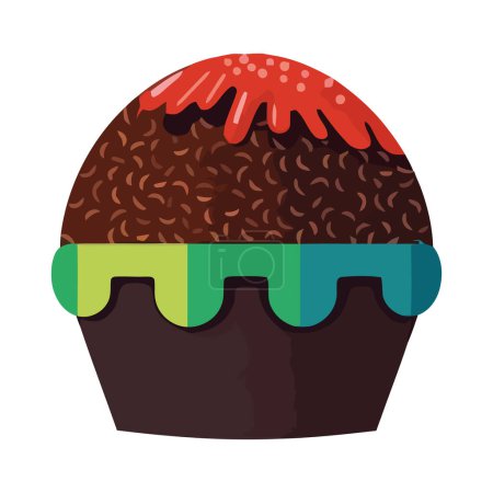 Ilustración de Lindo diseño de cupcakes sobre blanco - Imagen libre de derechos