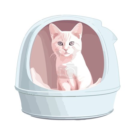 Illustration for Cute kitten in bathtub over white - Royalty Free Image