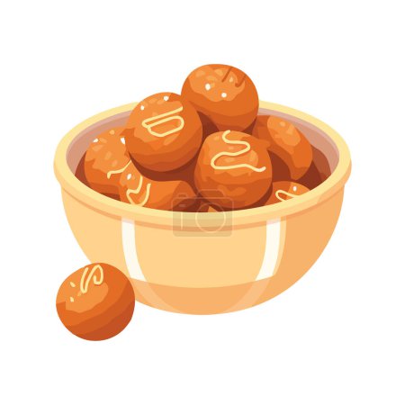 Illustration for Fresh candy bowl over white - Royalty Free Image