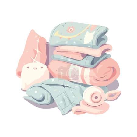 Ilustración de Diseño de ropa de cama de invierno sobre blanco - Imagen libre de derechos