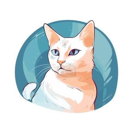 Illustration for Cute domestic cat design over white - Royalty Free Image