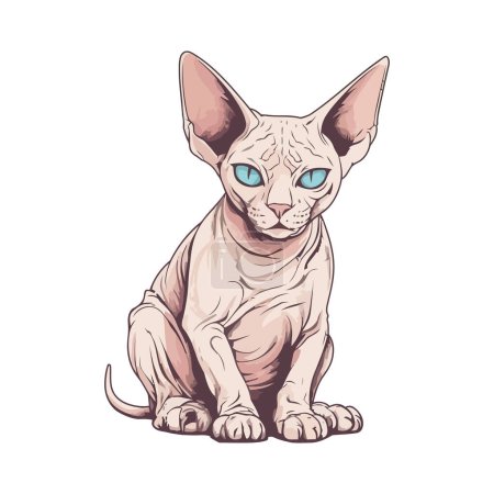 Illustration for Nice kitten sitting design over white - Royalty Free Image