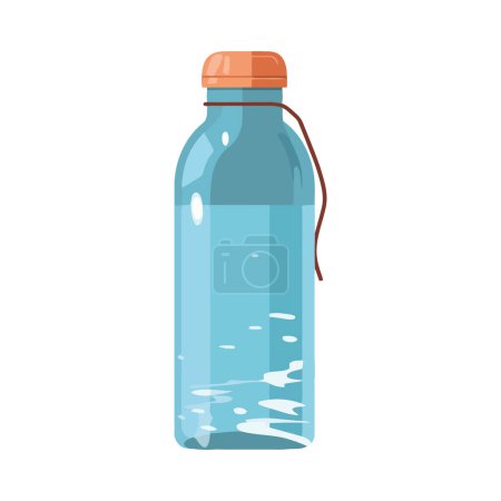 Ilustración de Bebida líquida fresca en recipiente de plástico sobre blanco - Imagen libre de derechos