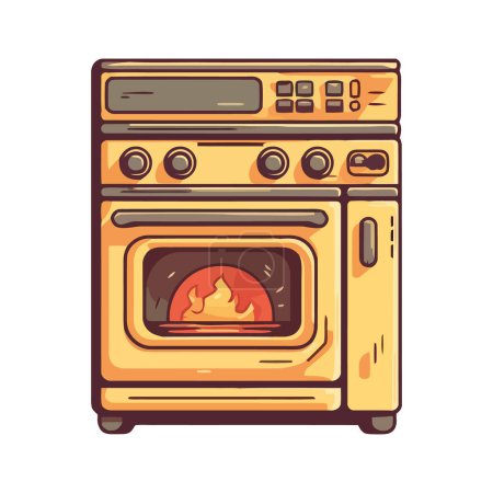Illustration for Yellow oven design over white - Royalty Free Image