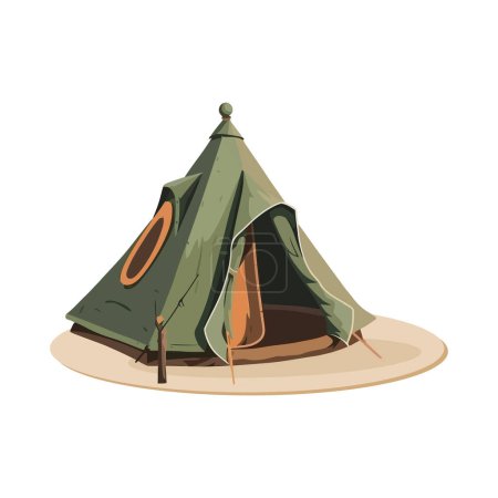 Ilustración de Camping diseño de la tienda vector sobre blanco - Imagen libre de derechos