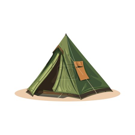 Ilustración de Camping tienda de campaña vector sobre blanco - Imagen libre de derechos