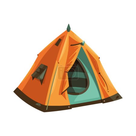 Ilustración de Diseño de carpa de camping ilustración sobre blanco - Imagen libre de derechos