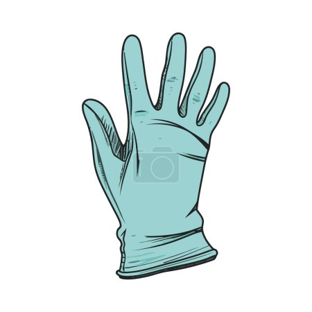 Ilustración de Mano con un guante sobre blanco - Imagen libre de derechos
