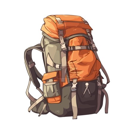 Illustration for Backpack symbol for adventure over white - Royalty Free Image
