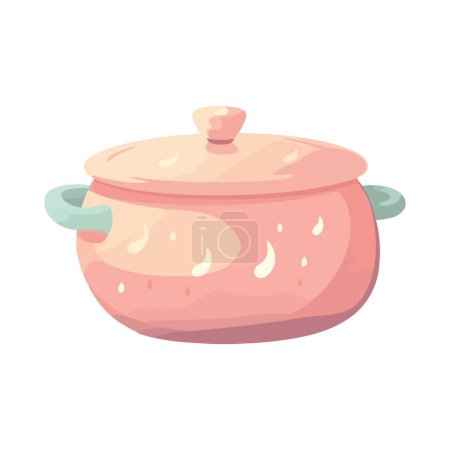 Téléchargez les illustrations : Soupe bouillante en cocotte isolée - en licence libre de droit