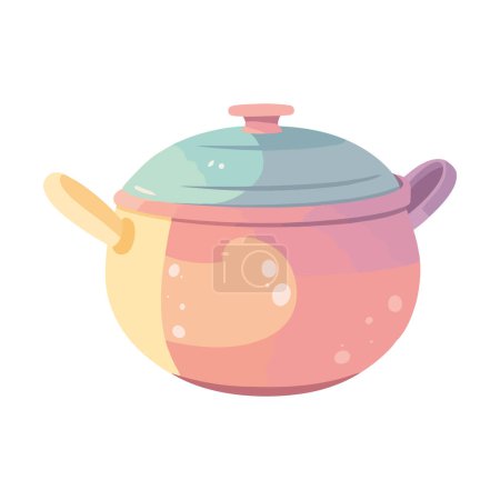 Illustration for Gourmet stew in casserole isolated - Royalty Free Image