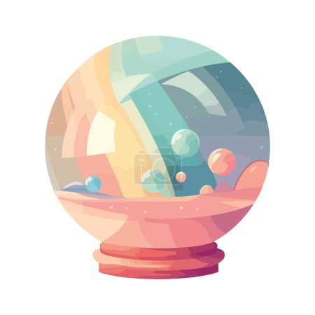 Téléchargez les illustrations : Illustration boule de cristal magique isolée - en licence libre de droit