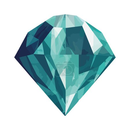 Illustration for Shiny diamond shaped topaz isolated - Royalty Free Image