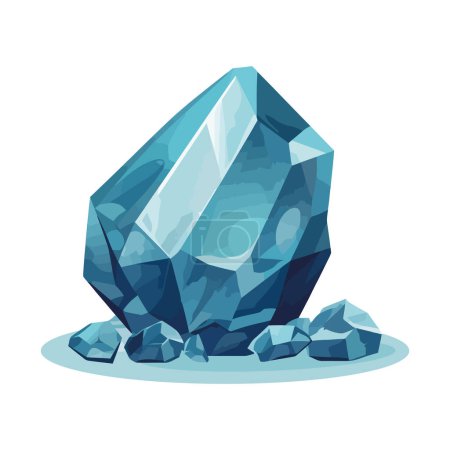 Illustration for Shiny blue gemstone crystal over white - Royalty Free Image