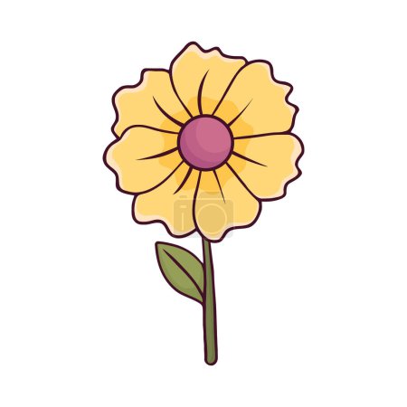 Ilustración de Lindo vector de flor amarilla sobre blanco - Imagen libre de derechos