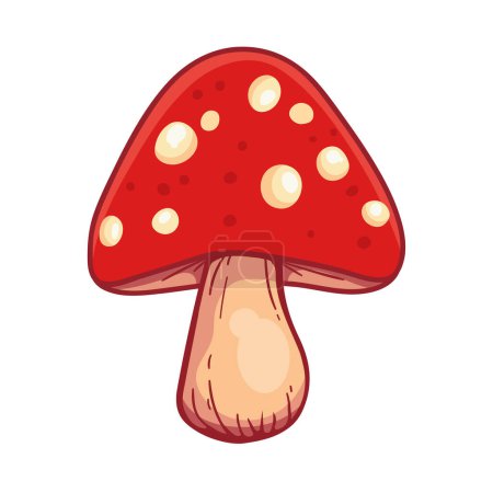 Illustration for Fungus vector illustration over white - Royalty Free Image
