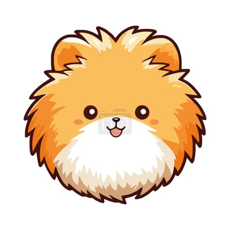 Illustration for Fluffy Pomeranian puppy over white - Royalty Free Image