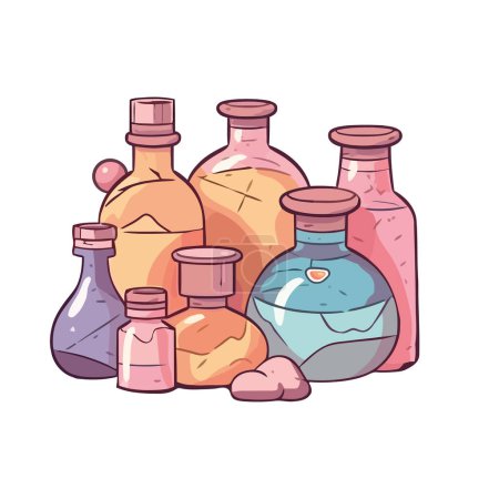 Illustration for Transparent flask on laboratory isolated - Royalty Free Image