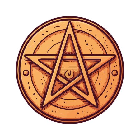 Illustration for Symbolic pentagram design over white - Royalty Free Image