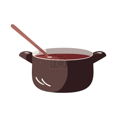 Illustration for Hot soup in a bowl, perfect lunch pleasure icon isolated - Royalty Free Image