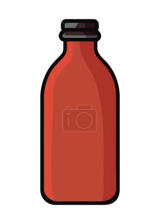 Illustration for Whiskey bottle icon, liquid refreshment in glass icon isolated - Royalty Free Image