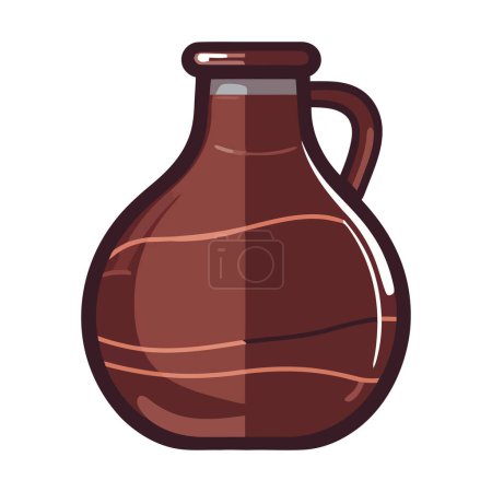 Téléchargez les illustrations : Illustration bouteille de vin biologique, icône symbole de la nature isolée - en licence libre de droit