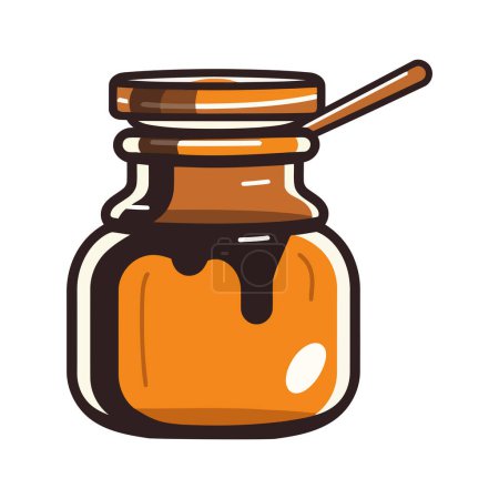 Illustration for Healthy eating symbolized by fresh organic honey icon isolated - Royalty Free Image