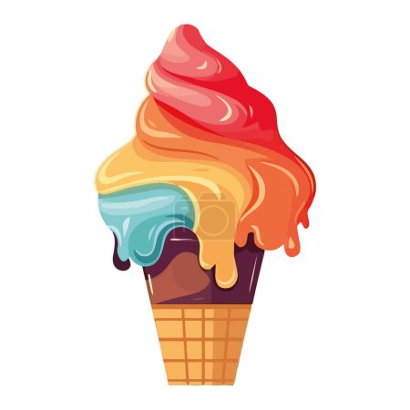 Ilustración de Cono de helado dulce delicia icono aislado - Imagen libre de derechos