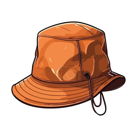 Téléchargez les illustrations : Chapeau d'été, icône d'accessoire d'aventure en plein air isolé - en licence libre de droit