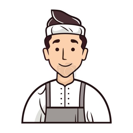 Illustration for Smiling chef in uniform cooking cute icon isolated - Royalty Free Image